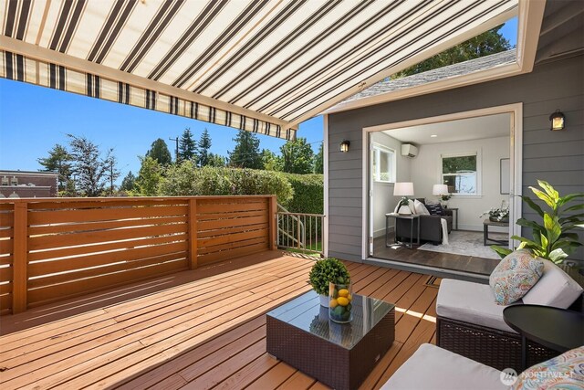 7554 34th Ave SW, Seattle, WA 98126 - wooden deck with a wall unit AC