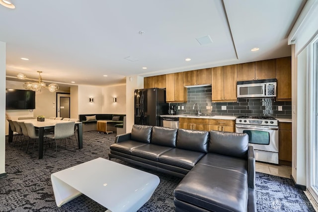 76 Cedar St Unit 806, Seattle, WA 98121 - living area with recessed lighting and a chandelier