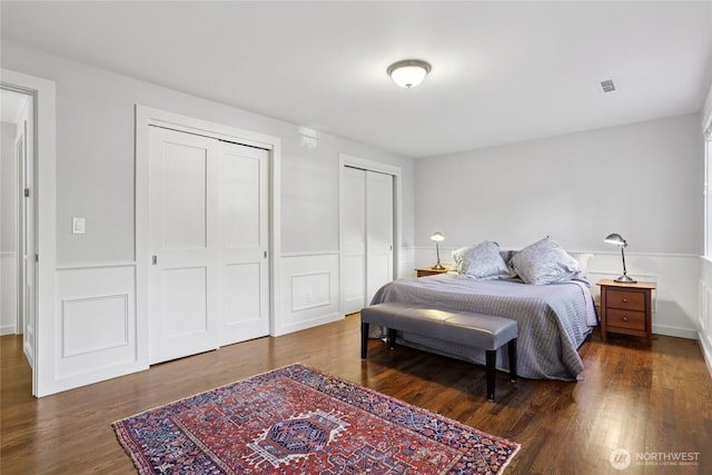 4712 90th Ave SE, Mercer Island, WA 98040 - bedroom with two closets and wood finished floors