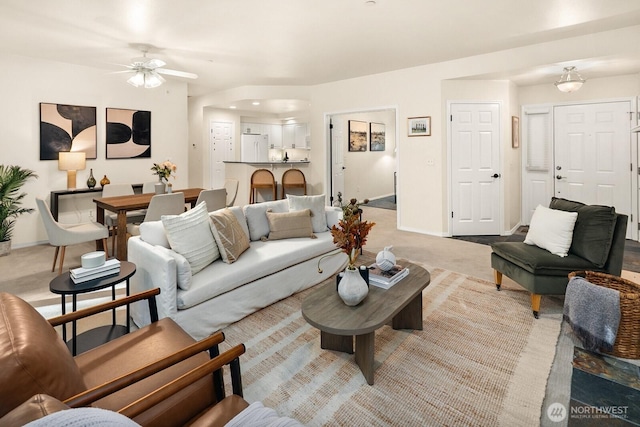412 228th St SW Unit F101, Bothell, WA 98021 - living area featuring ceiling fan and carpet flooring
