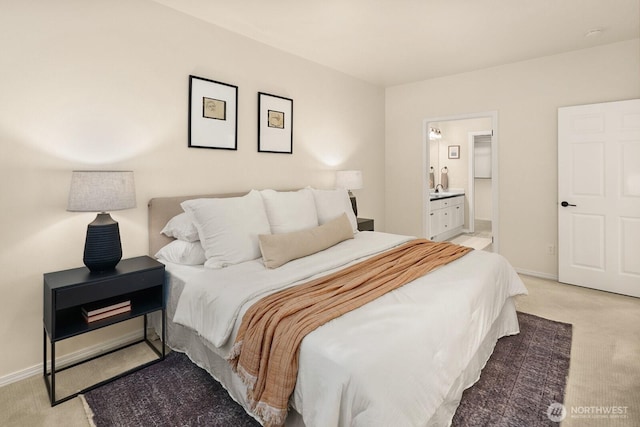 412 228th St SW Unit F101, Bothell, WA 98021 - bedroom featuring light colored carpet and connected bathroom