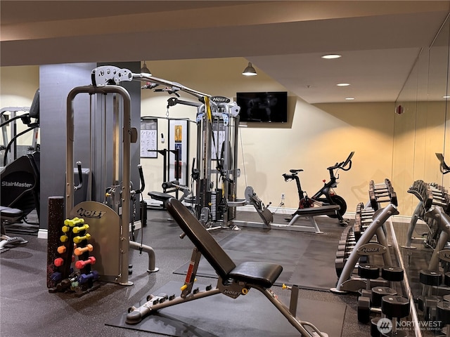 1420 Terry Ave Unit 1607, Seattle, WA 98101 - exercise room featuring recessed lighting