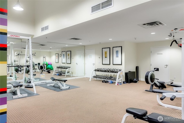 1420 Terry Ave Unit 1607, Seattle, WA 98101 - exercise room with carpet and recessed lighting