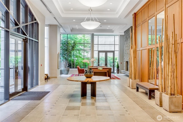 1420 Terry Ave Unit 1607, Seattle, WA 98101 - community lobby with a towering ceiling and floor to ceiling windows