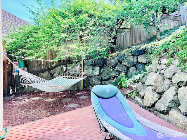 8123 129th Pl SE, Newcastle, WA 98056 - wooden terrace featuring a fenced backyard