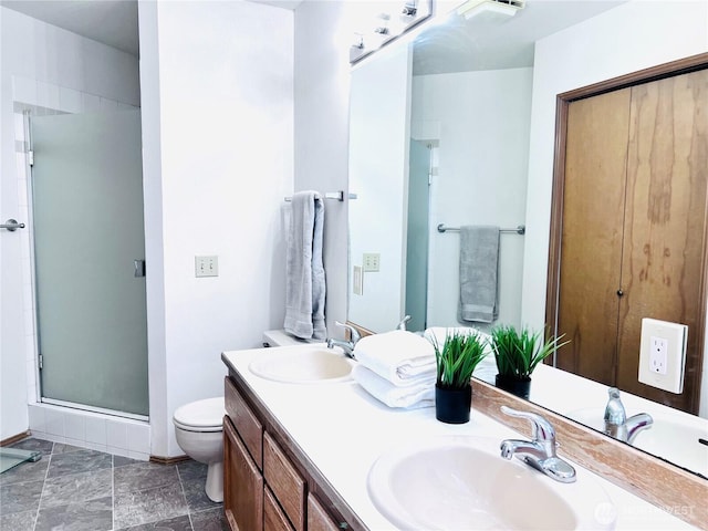 8123 129th Pl SE, Newcastle, WA 98056 - full bathroom featuring double vanity and a shower stall