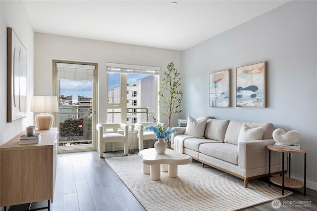 1760 NW 56th St Unit 520, Seattle, WA 98107 - living room with wood finished floors