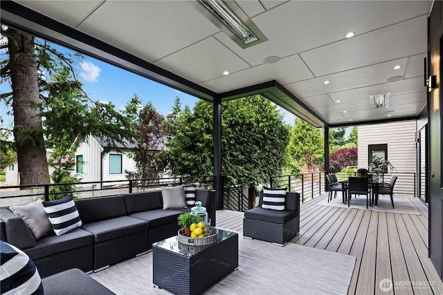 5515 108th Ave NE, Kirkland, WA 98033 - wooden terrace with outdoor lounge area and outdoor dining area