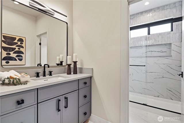 5515 108th Ave NE, Kirkland, WA 98033 - full bath featuring vanity and a marble finish shower