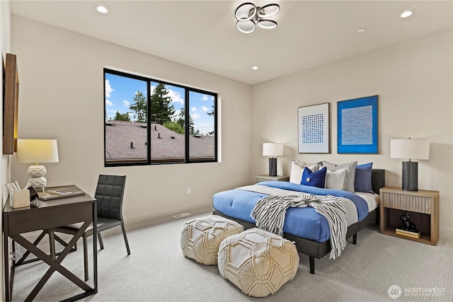 5515 108th Ave NE, Kirkland, WA 98033 - carpeted bedroom featuring a desk and recessed lighting