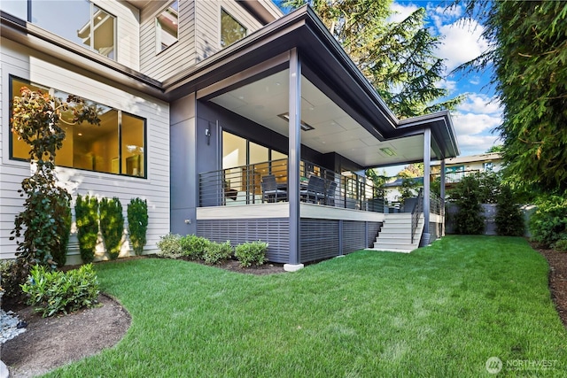 5515 108th Ave NE, Kirkland, WA 98033 - view of property exterior featuring a yard, stairs, and a porch