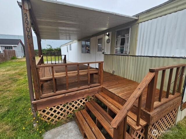 3906 L Pl, Seaview, WA 98644 - wooden deck featuring a yard