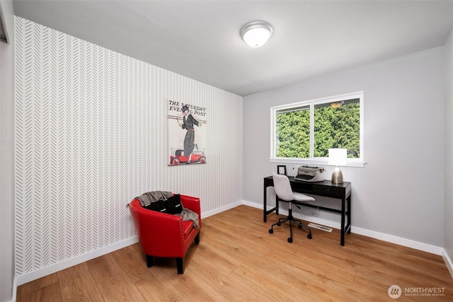2141 Jason Ct, Ferndale, WA 98248 - office featuring wood finished floors and wallpapered walls