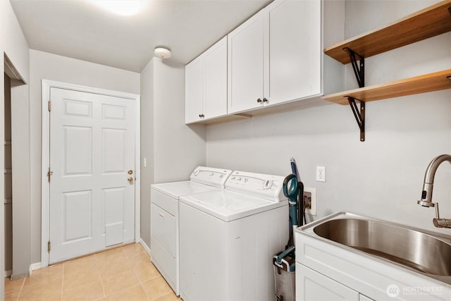 2141 Jason Ct, Ferndale, WA 98248 - washroom with cabinet space, independent washer and dryer, and light tile patterned floors