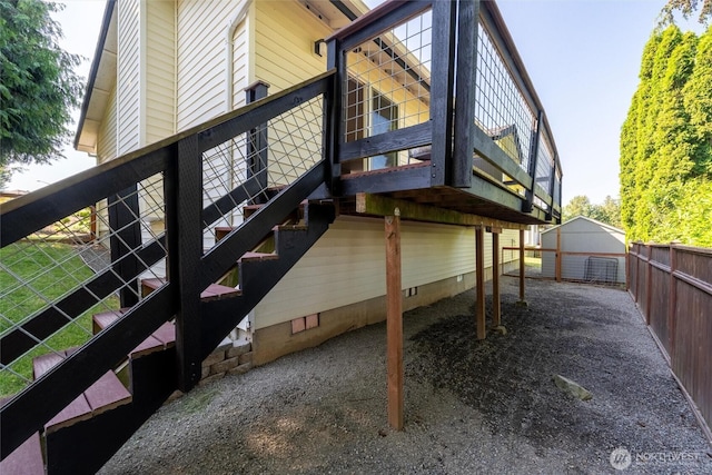 2141 Jason Ct, Ferndale, WA 98248 - view of property exterior with crawl space, stairway, and an outdoor structure