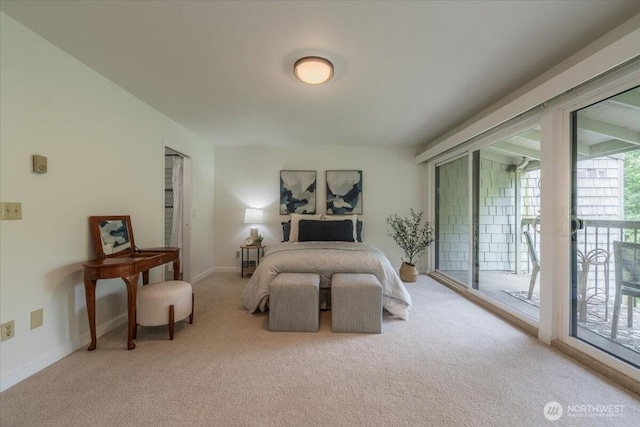 22703 Lakeview Dr Unit E5, Mountlake Terrace, WA 98043 - bedroom with light colored carpet and access to exterior