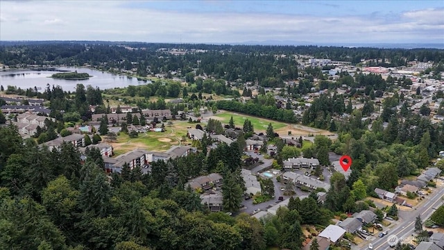 22703 Lakeview Dr Unit E5, Mountlake Terrace, WA 98043 - aerial view of property and surrounding area with a large body of water