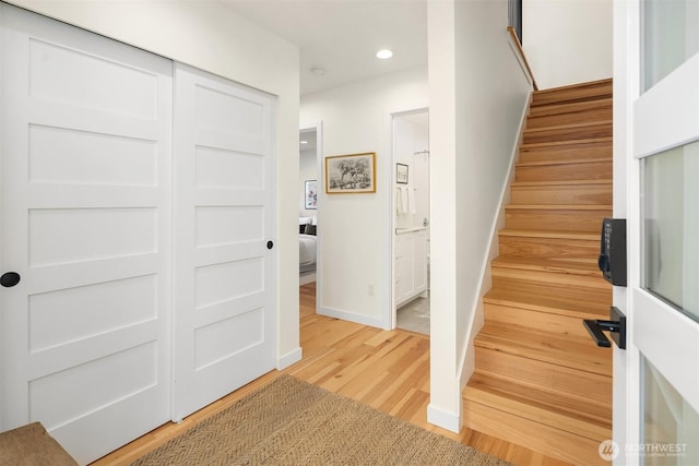 6042B 41st Ave SW, Seattle, WA 98136 - stairway with wood finished floors and recessed lighting