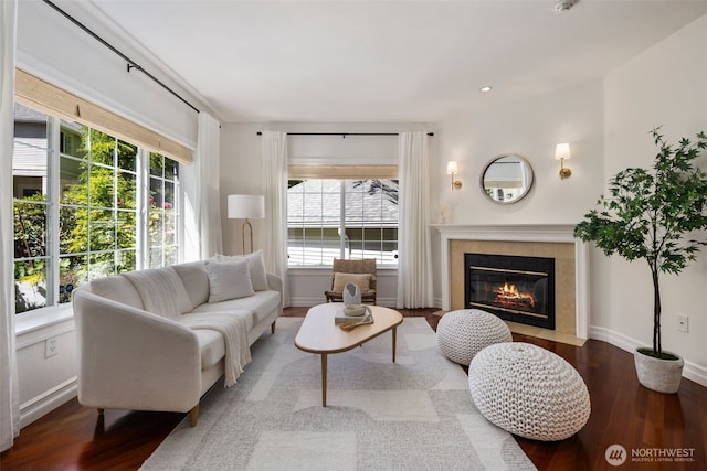 10909 Avondale Rd NE Unit L145, Redmond, WA 98052 - living room with wood finished floors and a fireplace