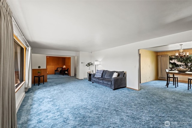 386 Mocliff Rd, Ephrata, WA 98823 - living area featuring carpet and a chandelier