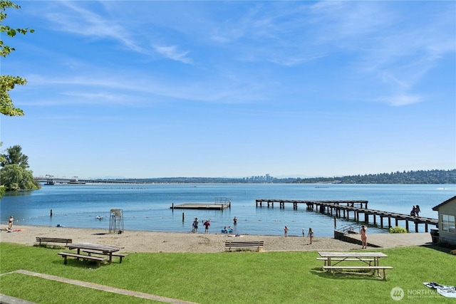 28091/2 Mount Rainier Dr S Unit 3, Seattle, WA 98144 - dock area with a water view and a yard