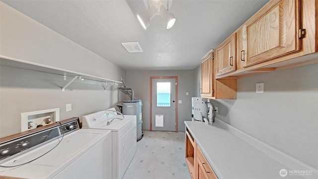 24250 164th Ave SE, Kent, WA 98042 - laundry area featuring water heater, separate washer and dryer, and cabinet space