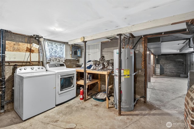 2318 F St, Bellingham, WA 98225 - basement with gas water heater, washer and dryer, and electric panel