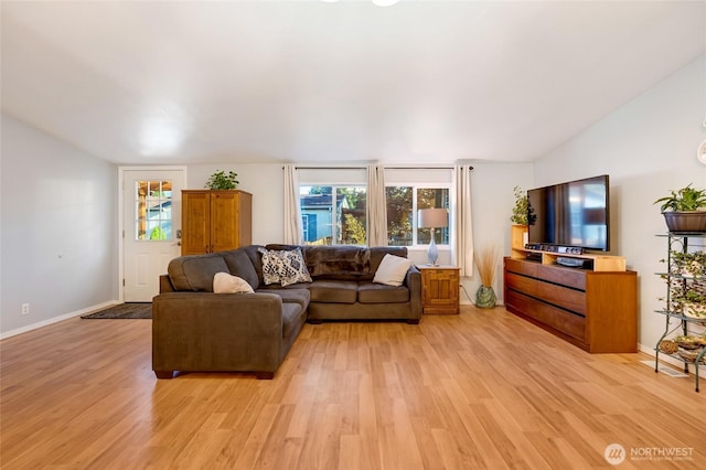 24442 Wicker Rd Unit 37, Sedro Woolley, WA 98284 - living area featuring light wood finished floors, lofted ceiling, and plenty of natural light