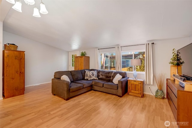 24442 Wicker Rd Unit 37, Sedro Woolley, WA 98284 - living area featuring light wood-style flooring and a chandelier