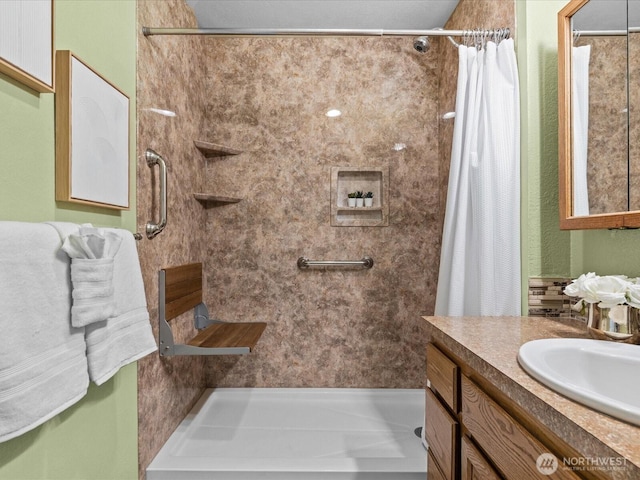 4811 76th St NE Unit 5, Marysville, WA 98270 - bathroom with a shower with shower curtain and vanity