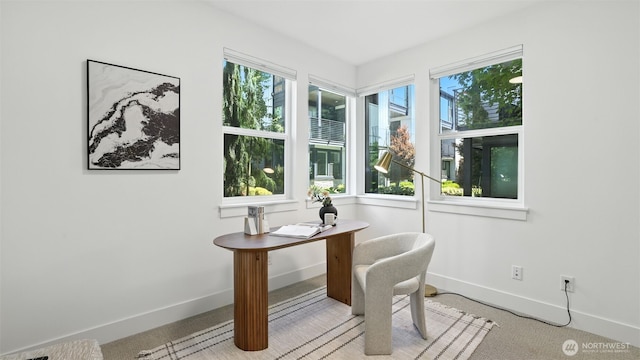 9608 NE 182nd Ct Unit D, Bothell, WA 98011 - dining space featuring healthy amount of natural light, light colored carpet, and an office area