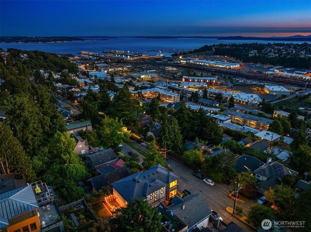 2542 12th Ave W, Seattle, WA 98119 - aerial view at dusk of a water view