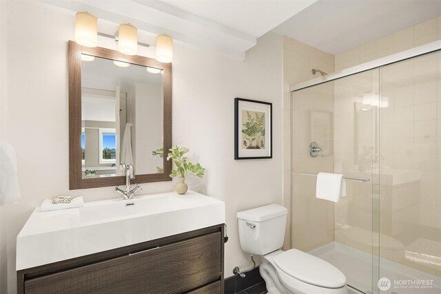 2542 12th Ave W, Seattle, WA 98119 - full bathroom featuring vanity and a stall shower