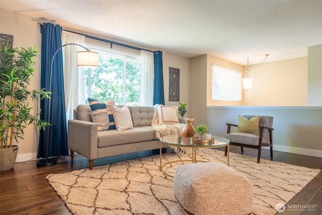 1638 Index Ave SE, Renton, WA 98058 - living area with wood-type flooring and a textured ceiling