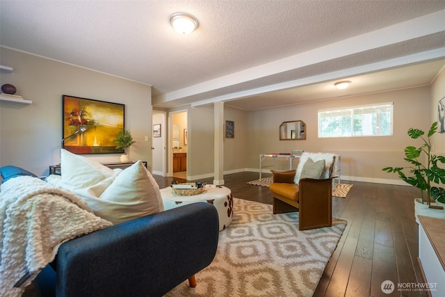 1638 Index Ave SE, Renton, WA 98058 - living area featuring hardwood / wood-style flooring and a textured ceiling