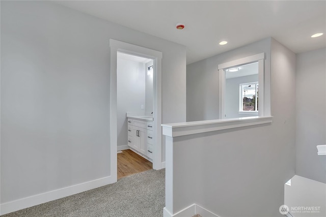 608B Deeded Ln SW, Orting, WA 98360 - hallway featuring light carpet and recessed lighting