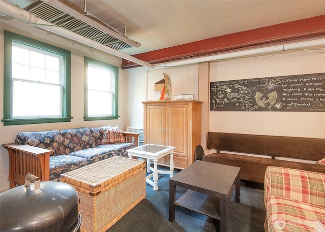 720 6th Ave Unit 206, Tacoma, WA 98405 - living room with dark carpet