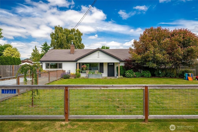 17371 Dunbar Rd, Mount Vernon, WA 98273 - single story home with a tile roof, a chimney, and stucco siding