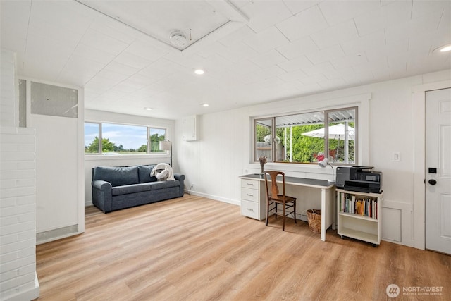 17371 Dunbar Rd, Mount Vernon, WA 98273 - home office featuring light wood-style floors and recessed lighting