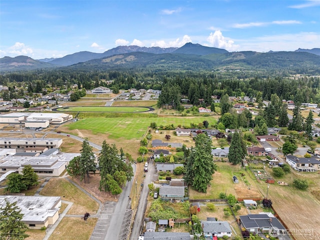 152 E Park Ln, Port Angeles, WA 98362 - aerial view of property's location with a mountain backdrop