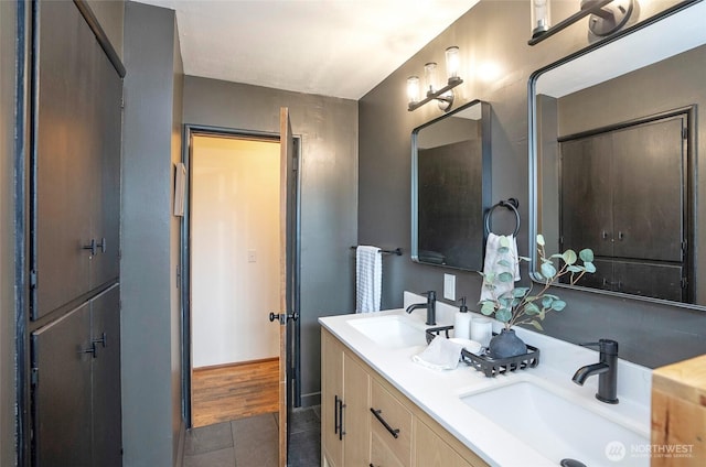 8618 94th St SW, Lakewood, WA 98498 - full bathroom with tile patterned floors and double vanity