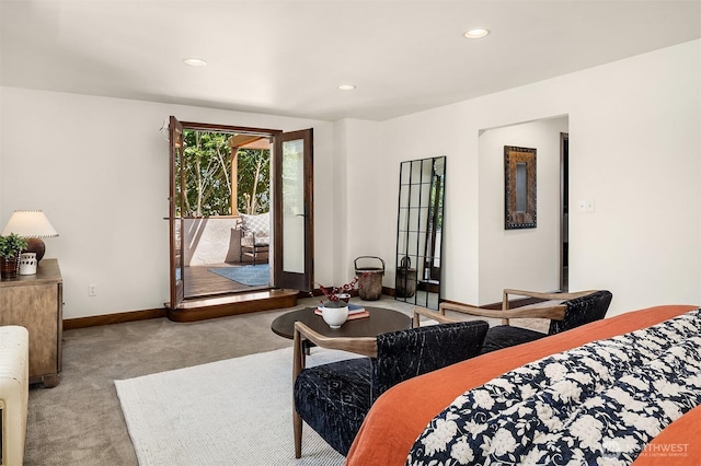 3103 Mount Rainier Dr S, Seattle, WA 98144 - bedroom with carpet flooring, access to exterior, and recessed lighting