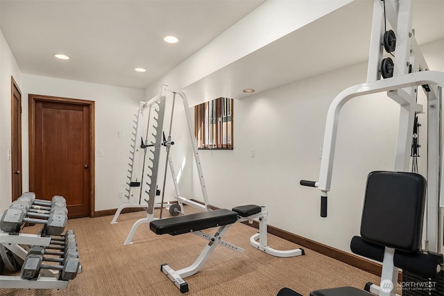 3103 Mount Rainier Dr S, Seattle, WA 98144 - workout room with recessed lighting and light carpet