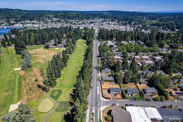 6808 NE 165th St, Kenmore, WA 98028 - aerial view of property and surrounding area featuring a golf club and nearby suburban area