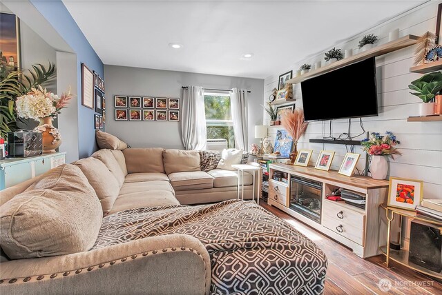 14812 SE 368th Pl, Auburn, WA 98092 - living room featuring wood finished floors and recessed lighting