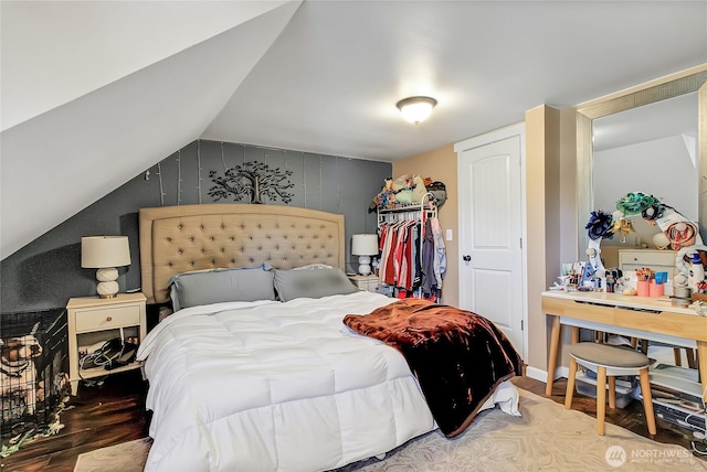 14812 SE 368th Pl, Auburn, WA 98092 - bedroom featuring wood finished floors and vaulted ceiling