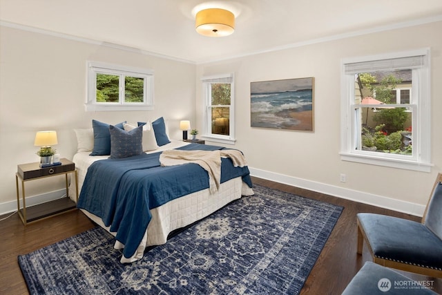 3106 NE 60th St, Seattle, WA 98115 - bedroom with crown molding and dark wood finished floors
