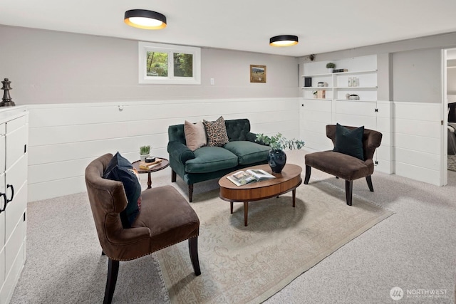 3106 NE 60th St, Seattle, WA 98115 - living area with carpet flooring and built in shelves