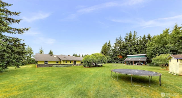 599 Loomis Trail Rd, Lynden, WA 98264 - view of grassy yard with a trampoline