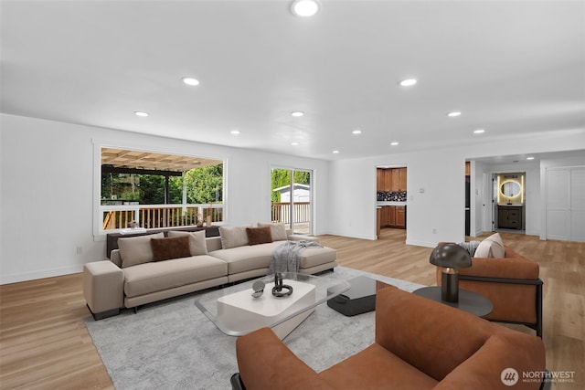 13511 SE 266th St, Kent, WA 98042 - living room with light wood-style floors and recessed lighting